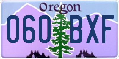 OR license plate 060BXF