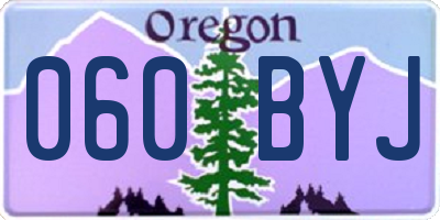 OR license plate 060BYJ
