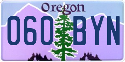 OR license plate 060BYN