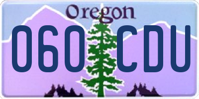 OR license plate 060CDU