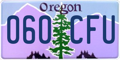 OR license plate 060CFU