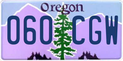OR license plate 060CGW