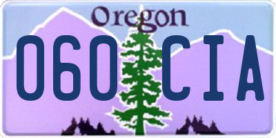 OR license plate 060CIA