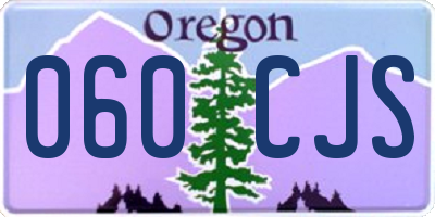 OR license plate 060CJS
