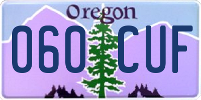 OR license plate 060CUF
