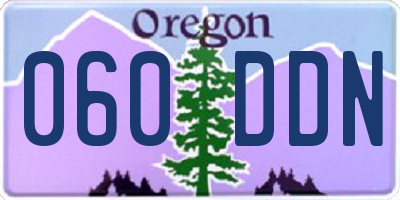 OR license plate 060DDN