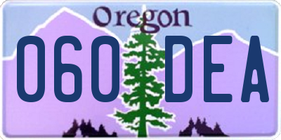 OR license plate 060DEA