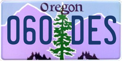 OR license plate 060DES
