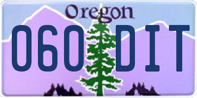 OR license plate 060DIT
