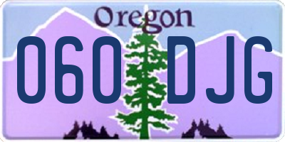 OR license plate 060DJG