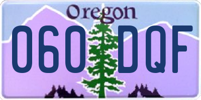 OR license plate 060DQF
