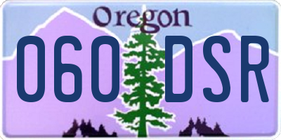 OR license plate 060DSR
