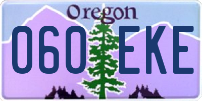 OR license plate 060EKE