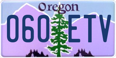 OR license plate 060ETV