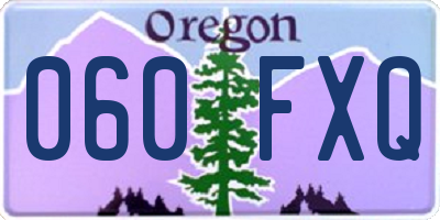 OR license plate 060FXQ