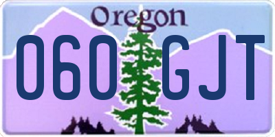 OR license plate 060GJT