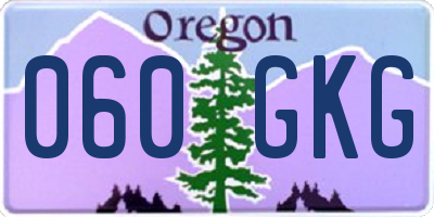 OR license plate 060GKG