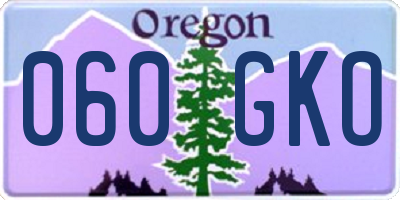 OR license plate 060GKO