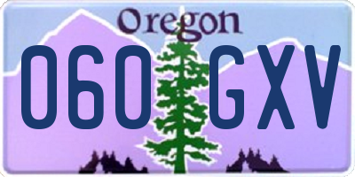 OR license plate 060GXV