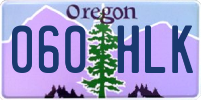 OR license plate 060HLK