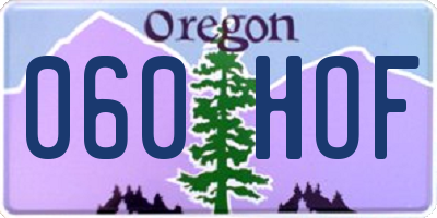 OR license plate 060HOF