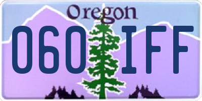 OR license plate 060IFF