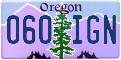 OR license plate 060IGN