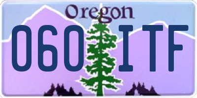 OR license plate 060ITF
