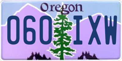 OR license plate 060IXW