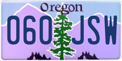 OR license plate 060JSW