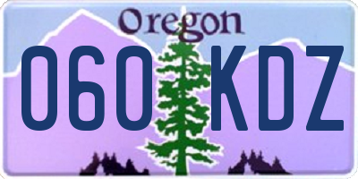 OR license plate 060KDZ