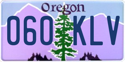 OR license plate 060KLV