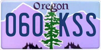 OR license plate 060KSS