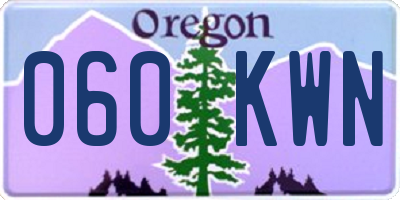 OR license plate 060KWN