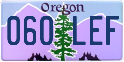 OR license plate 060LEF