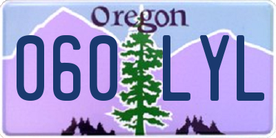 OR license plate 060LYL
