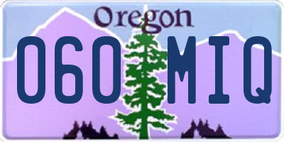 OR license plate 060MIQ