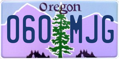 OR license plate 060MJG