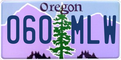 OR license plate 060MLW