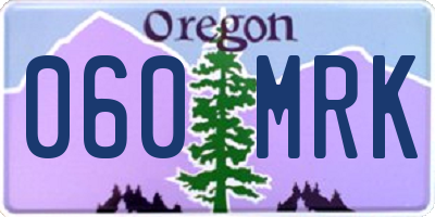OR license plate 060MRK