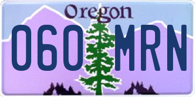 OR license plate 060MRN
