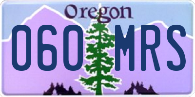 OR license plate 060MRS