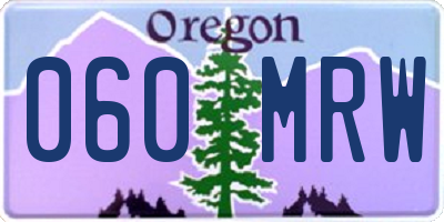 OR license plate 060MRW
