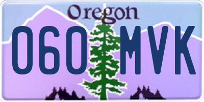 OR license plate 060MVK
