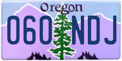 OR license plate 060NDJ