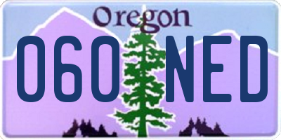 OR license plate 060NED
