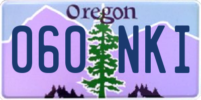 OR license plate 060NKI
