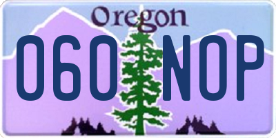 OR license plate 060NOP