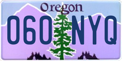 OR license plate 060NYQ