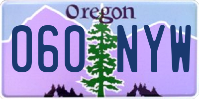 OR license plate 060NYW